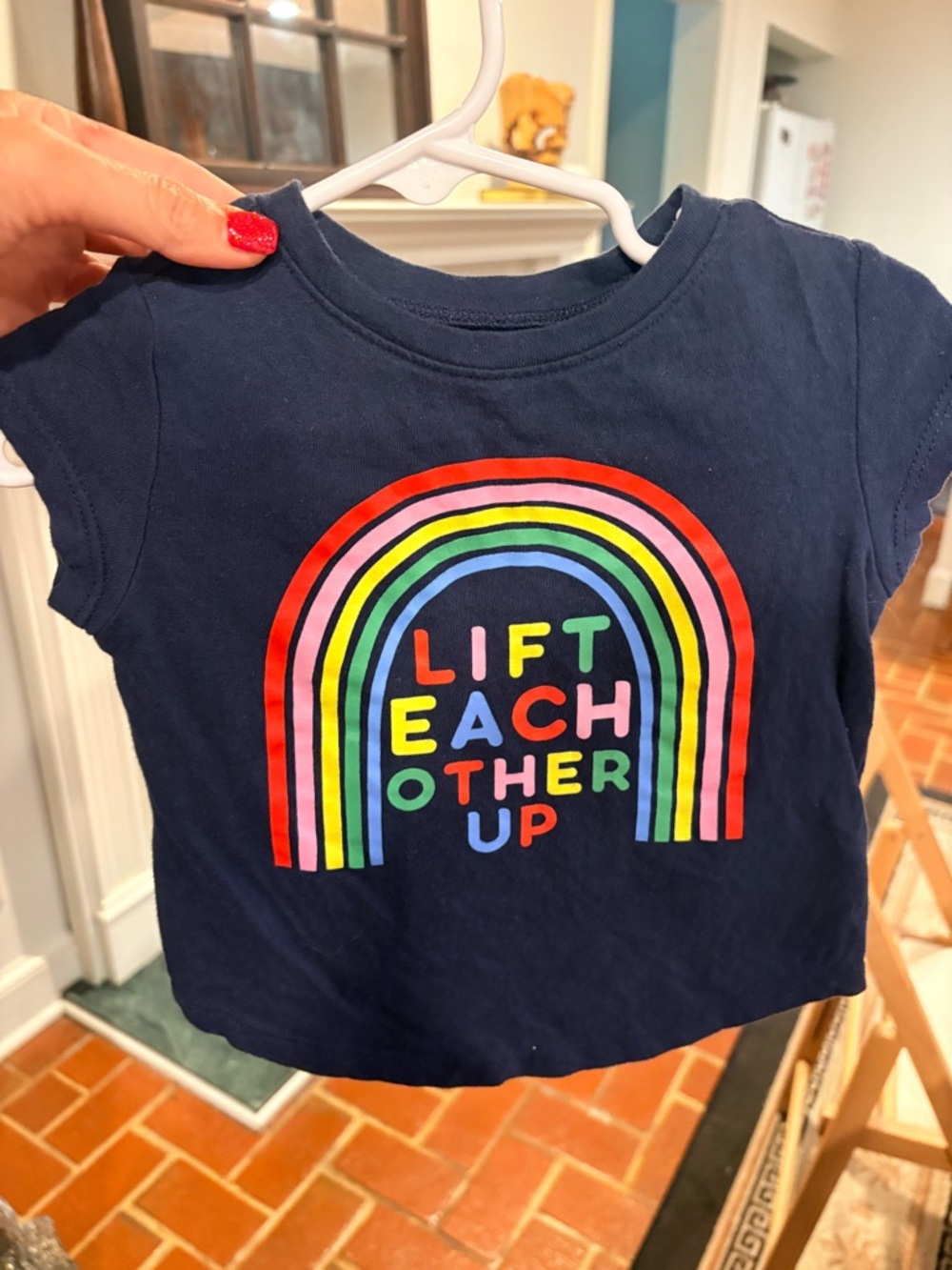 Kids Navy Rainbow 'Lift Each Other Up' Tee
